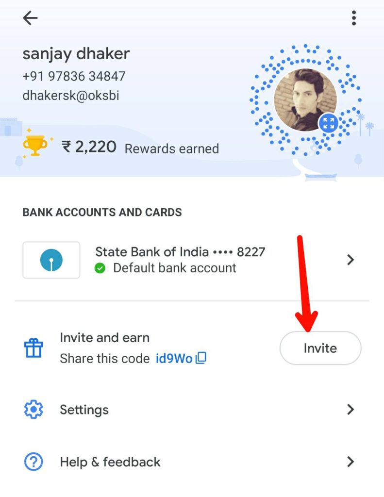 How to Invite and earn on Google Pay App