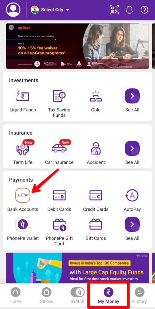 How to connect Bank account with PhonePe guide