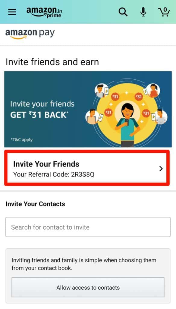 Amazon Pay UPI Referral Code and link