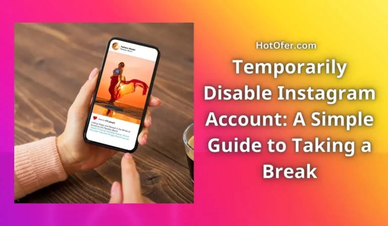 Temporarily Disable Instagram Account
